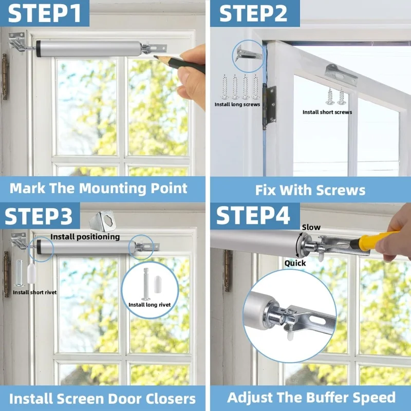 الثقيلة الهوائية أقرب لينة إغلاق التلقائي أقرب للشاشة وباب العاصفة قابل للتعديل سرعة تحديد المواقع الباب وقف المفصلي