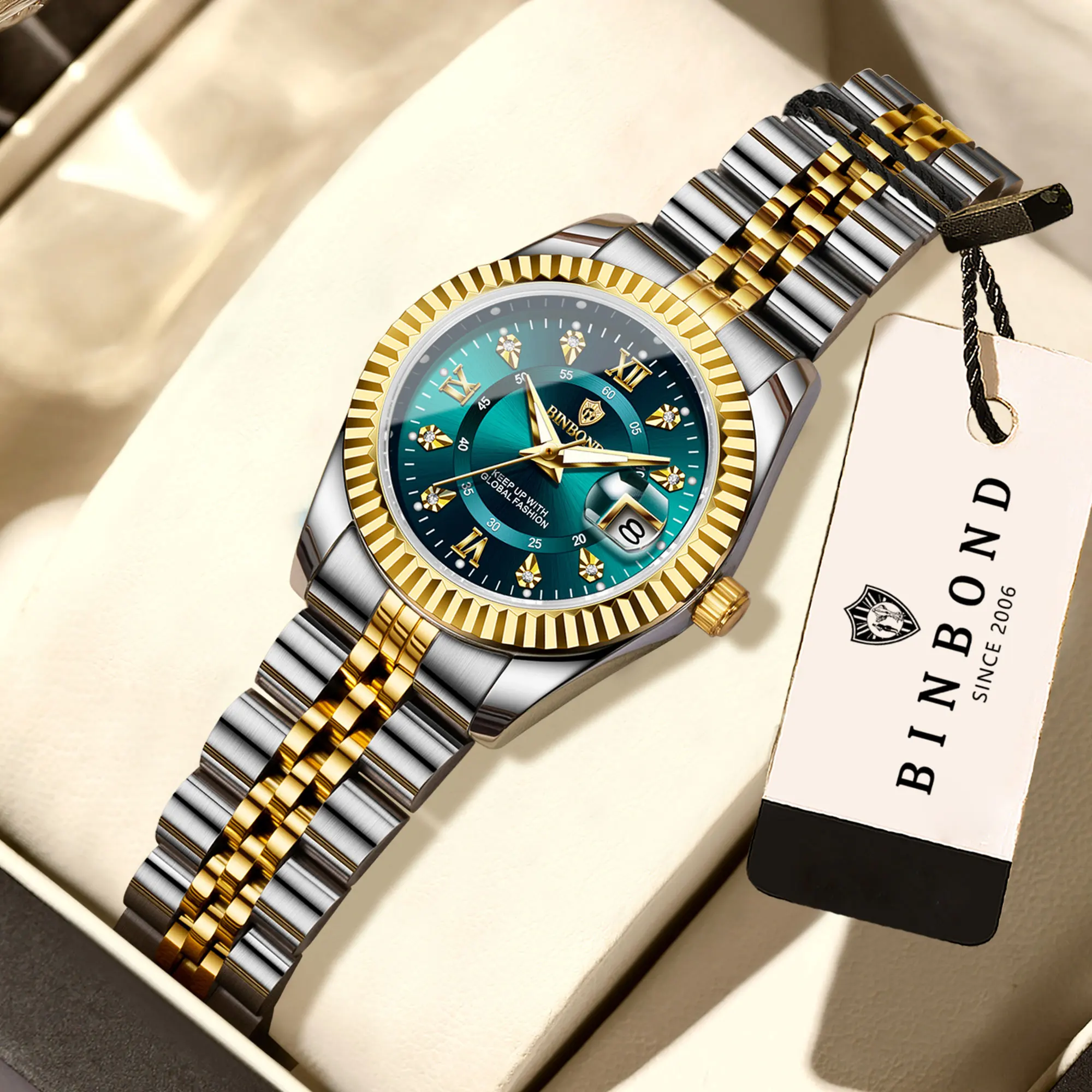 BINBOND Quartz Watches For Women Luminous Waterproof Ladies Watch Montre Femme Luxe De Marque Reloj Gift For Girlfriend