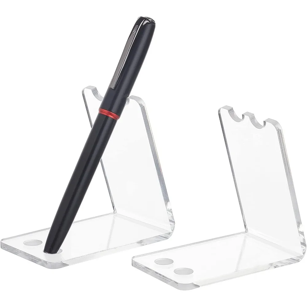 2 Sets Pen Stands Displays 4 Holes Clear Pencil Stands Acrylic Pen Stands Ballpoint Pen Display Rack for Home School Office Use