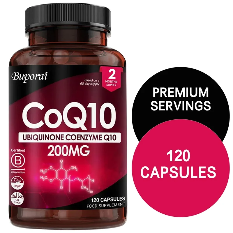 

CoQ10 Ubiquinone Coenzyme 200MG - Antioxidant, Promotes Heart Health, Helps Produce Cellular Energy, Improves Vitality