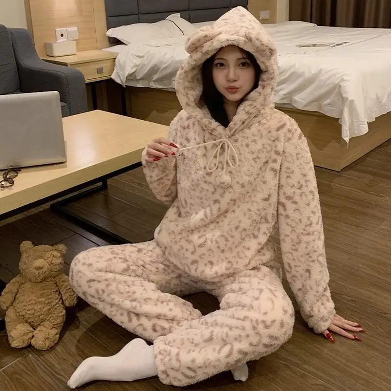 

Women's Clothing Pajamas Winter Thicken Keep Warm Suit At Home Outdoors Comfortable Sleep Ventilate Cute Exquisite Fashion