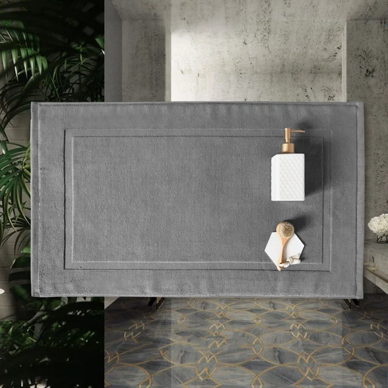 Grey Jacquard Floor Towel For Hotel Home,Foot Bathroom Mat,High Quality 100%Cotton Non-slip Water Uptake Bathtub Towels 50*80cm