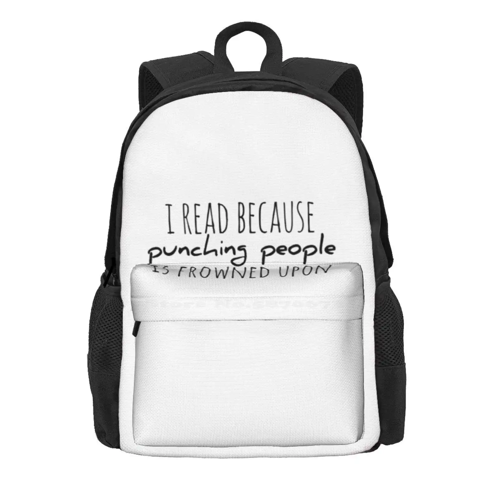 Frowned Upon Hot Sale Schoolbag Backpack Fashion Bags Reading Bookworm Booknerd Bookish Young Adult Multifandom Reader Writer