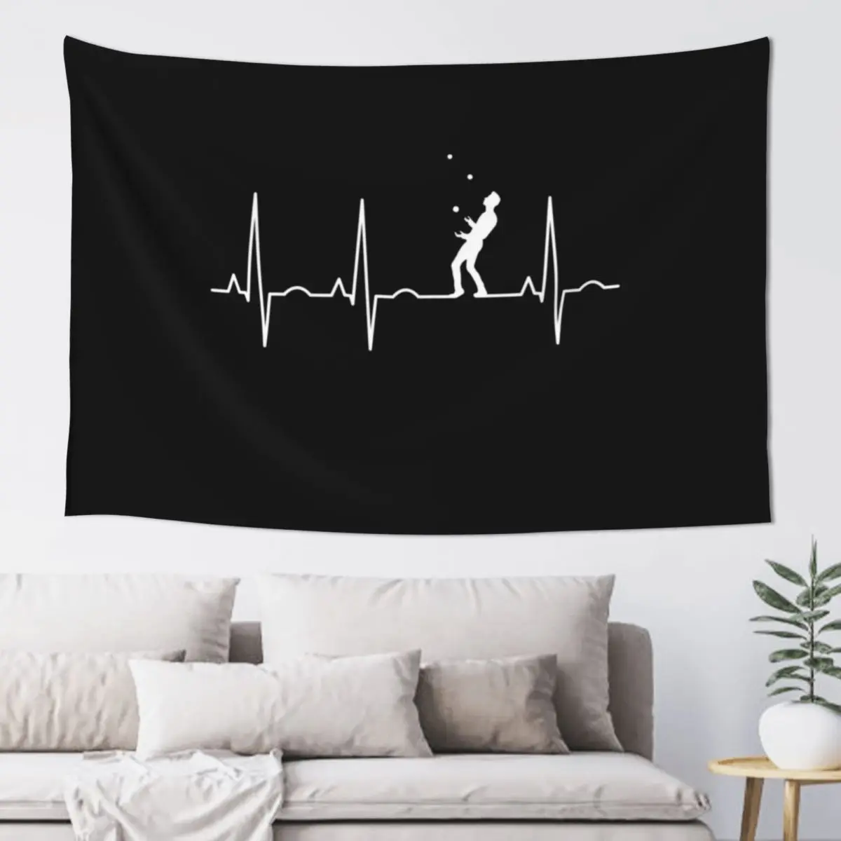 Juggler Heartbeat ECG Juggling for Jugglers Tapestry Bedroom Decorations Wallpaper Tapestry