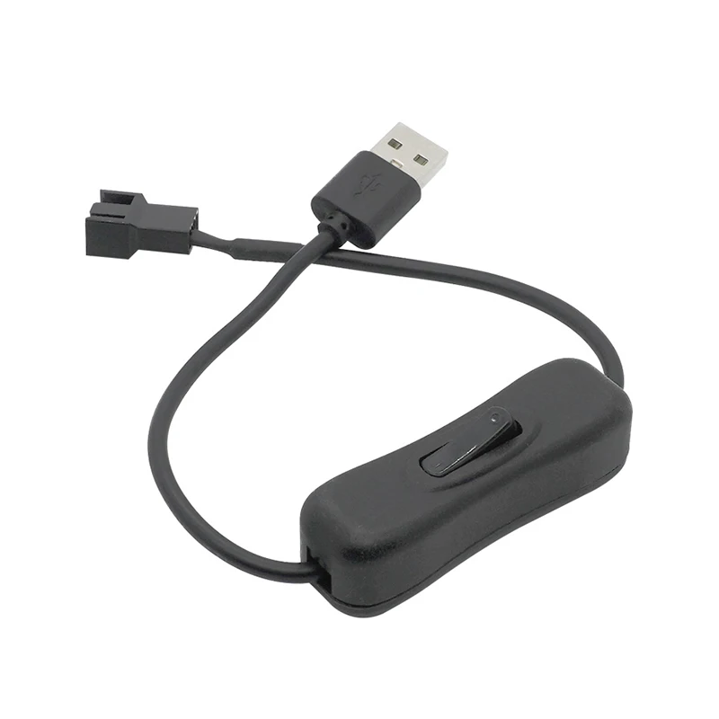 USB to 4Pin 5V PC Fan Power Adapter Cable with On/Off Switch, For Computer Case Cooling Fan