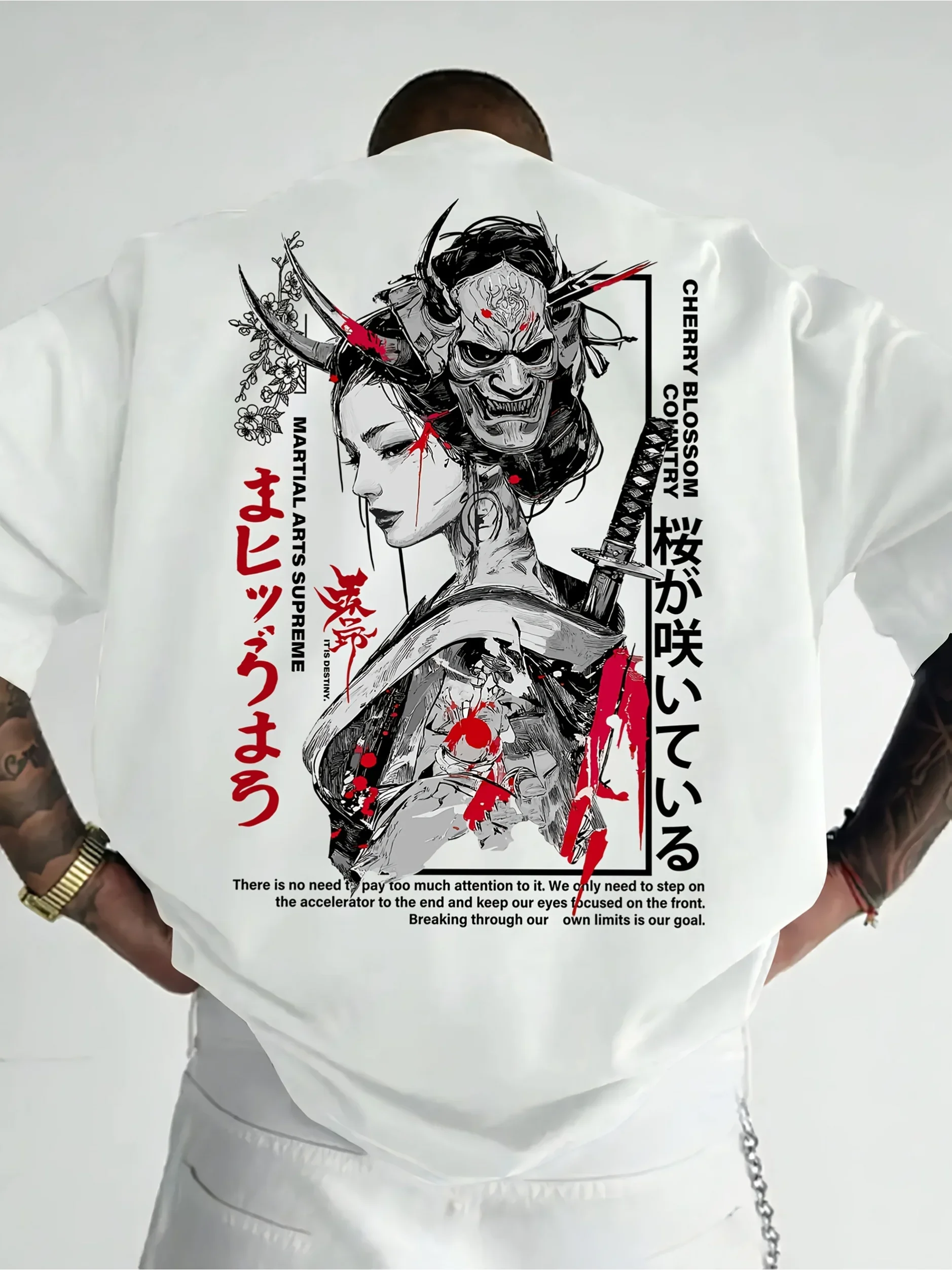 Japan-style Beauty Cherry Blossom Print Men Women Cotton T-shirt Street Sport Casual Harajuku Trendy Comfort Summer Short-sleeve