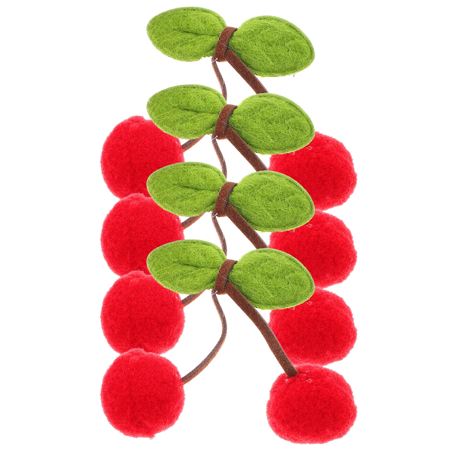 

4 Pcs Cherry Hair Clips Kawaii Barrettes Girls Kids Teens Fabric Cute Accessories Side Bangs Decorative Durable
