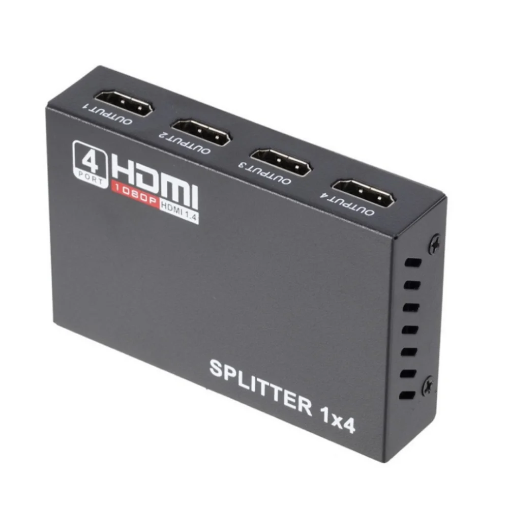 1x4 konwerter Splitter kompatybilny z HDMI 1 w 4 z HD 1.4 rozdzielacz wzmacniacz HDCP 1080P podwójny wyświetlacz dla DVD PS3 HDTV Xbox