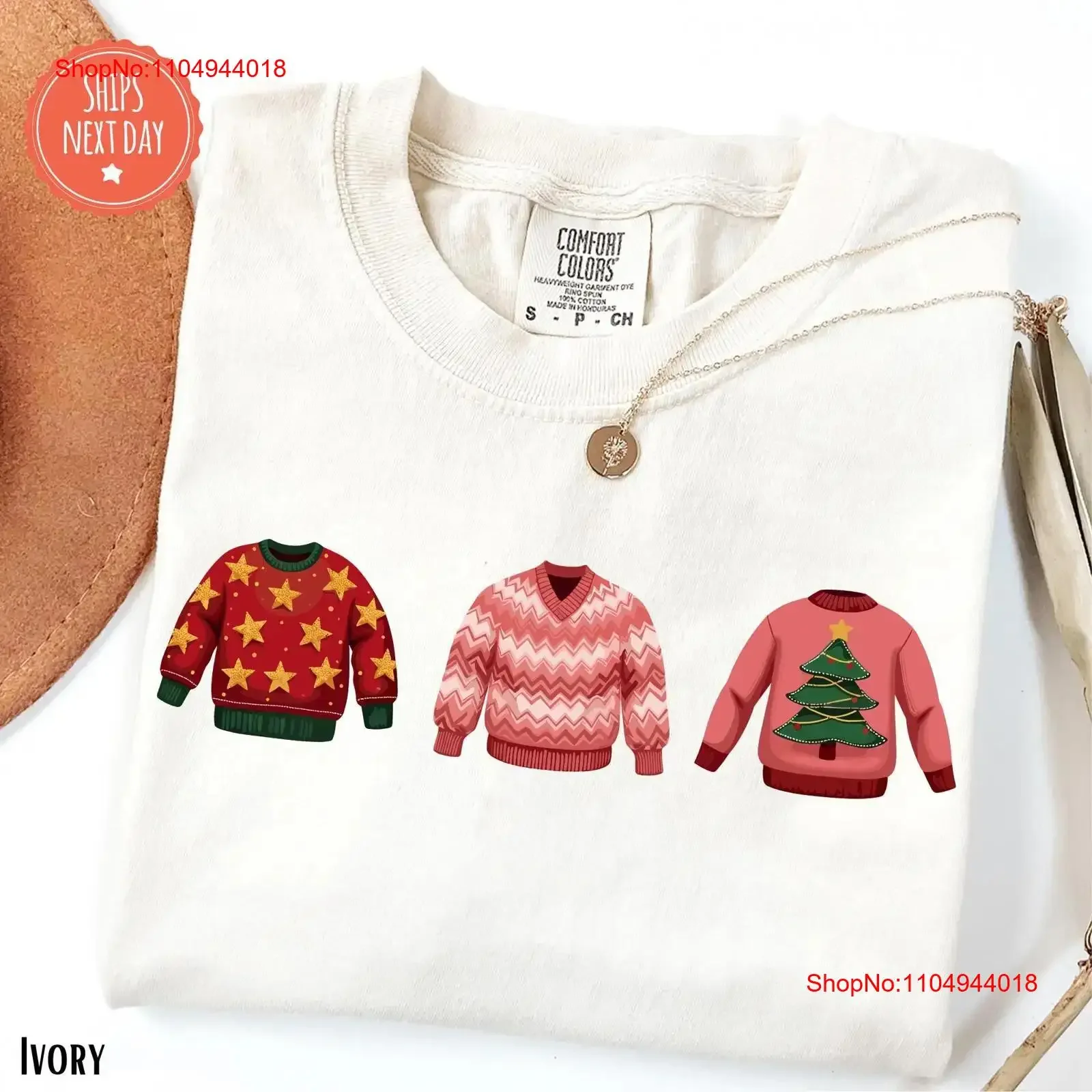 

3 Christmas Jumpers T Shirt Retro Holiday Festive Jumper Day vintage Washed homme Breathable Casual Top For Everyday Wear