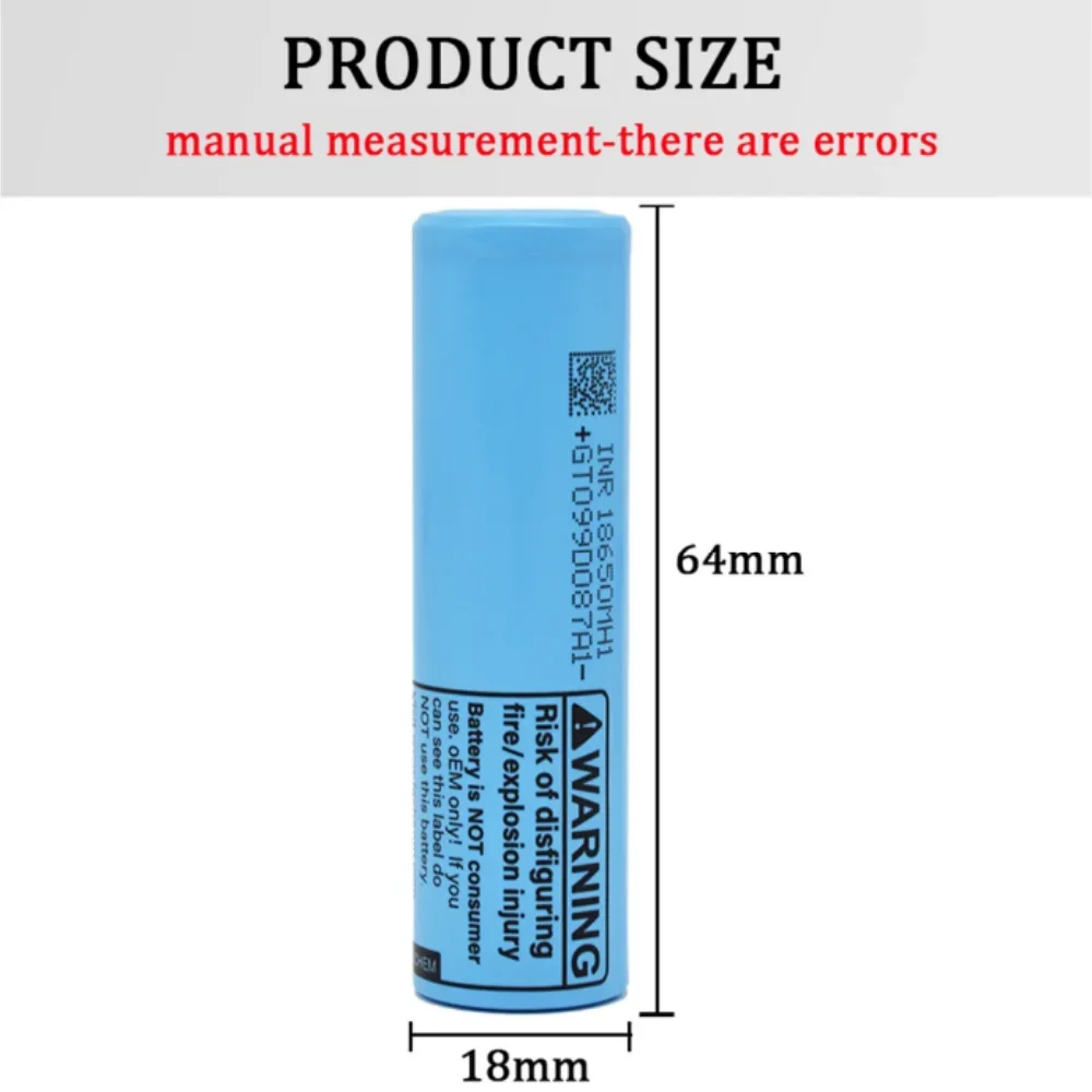 Batterie au lithium rechargeable 18650 MH1 3,7 V, 3200 mAh