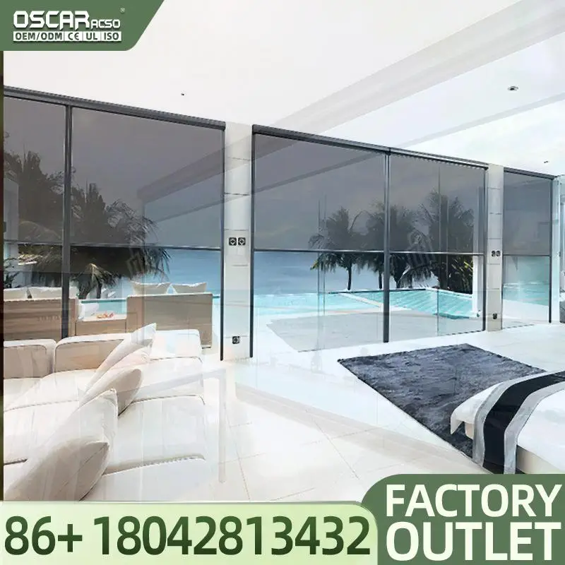 High Quality Modern Smart Lightproof Electric Polyester Motorized Roller Blinds for French Windows Reorder Rate 18% Rolling Blin