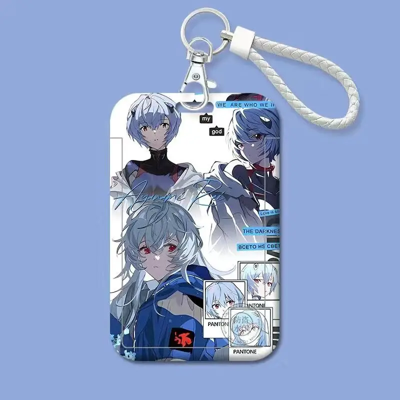 EVANGELION Kaarthoes Anime Cartoon Ayanami Rei Student Campus Kaarthouder Schooldeur Toegang Maaltijdkaart Shell Werknemer Kaarten Case