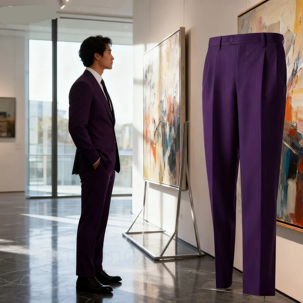 

Men's Summer Sky Blue Seersucker Wedding Suit Notch Lapel Jacket Pants Casual Wedding Guest Luxury Clothes for Gentleman