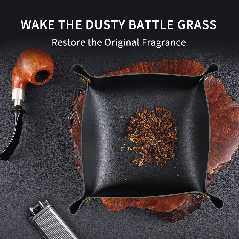 Portable Foldable PU Tobacco Wake Grass Tray Storage Tray Smoking Pipe Accessories Tool Tray