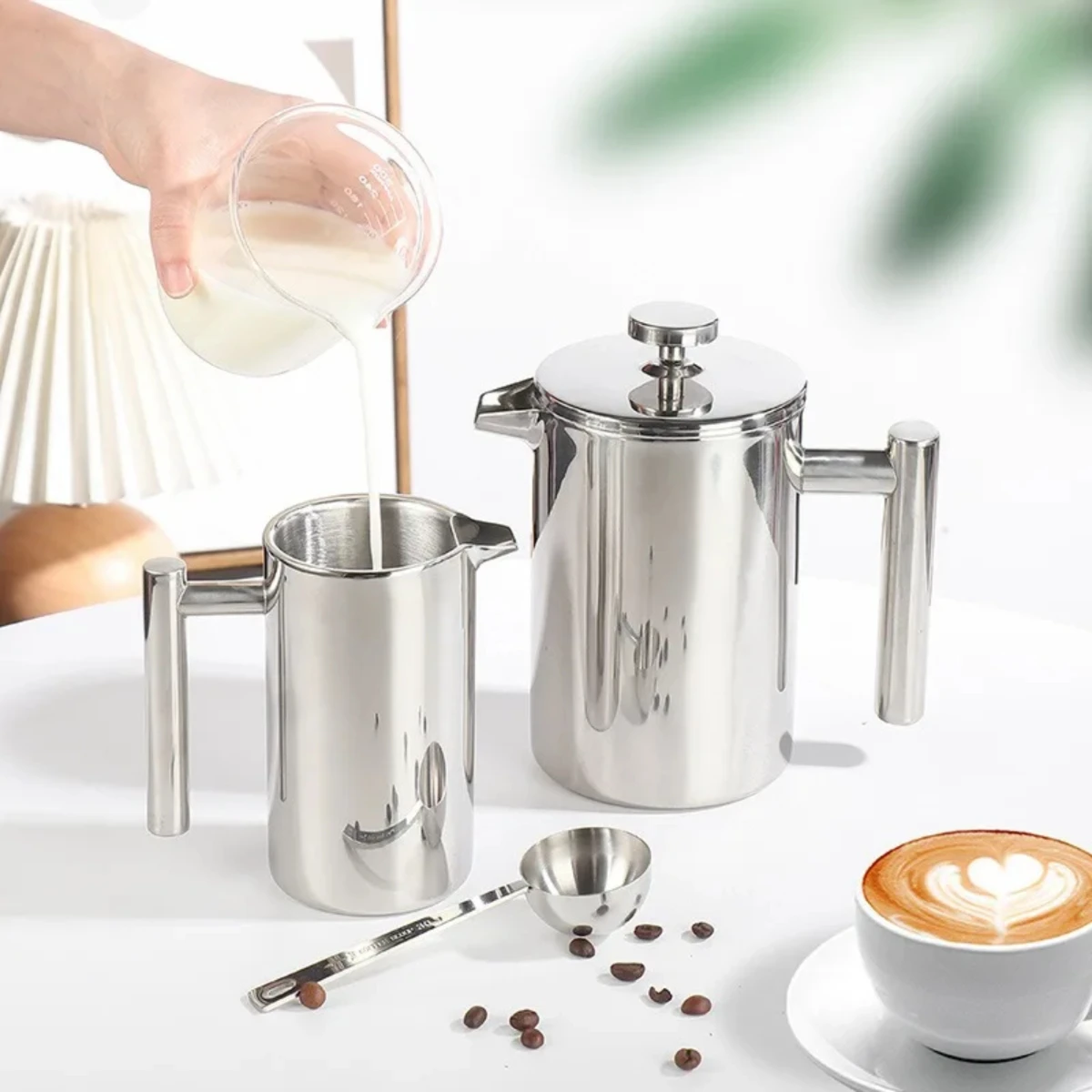 French Press Pot European-style Filter Press Hand-made Coffee Pots Doubleayer Brewing Stainless Steel Quality Coffeeware Teaware