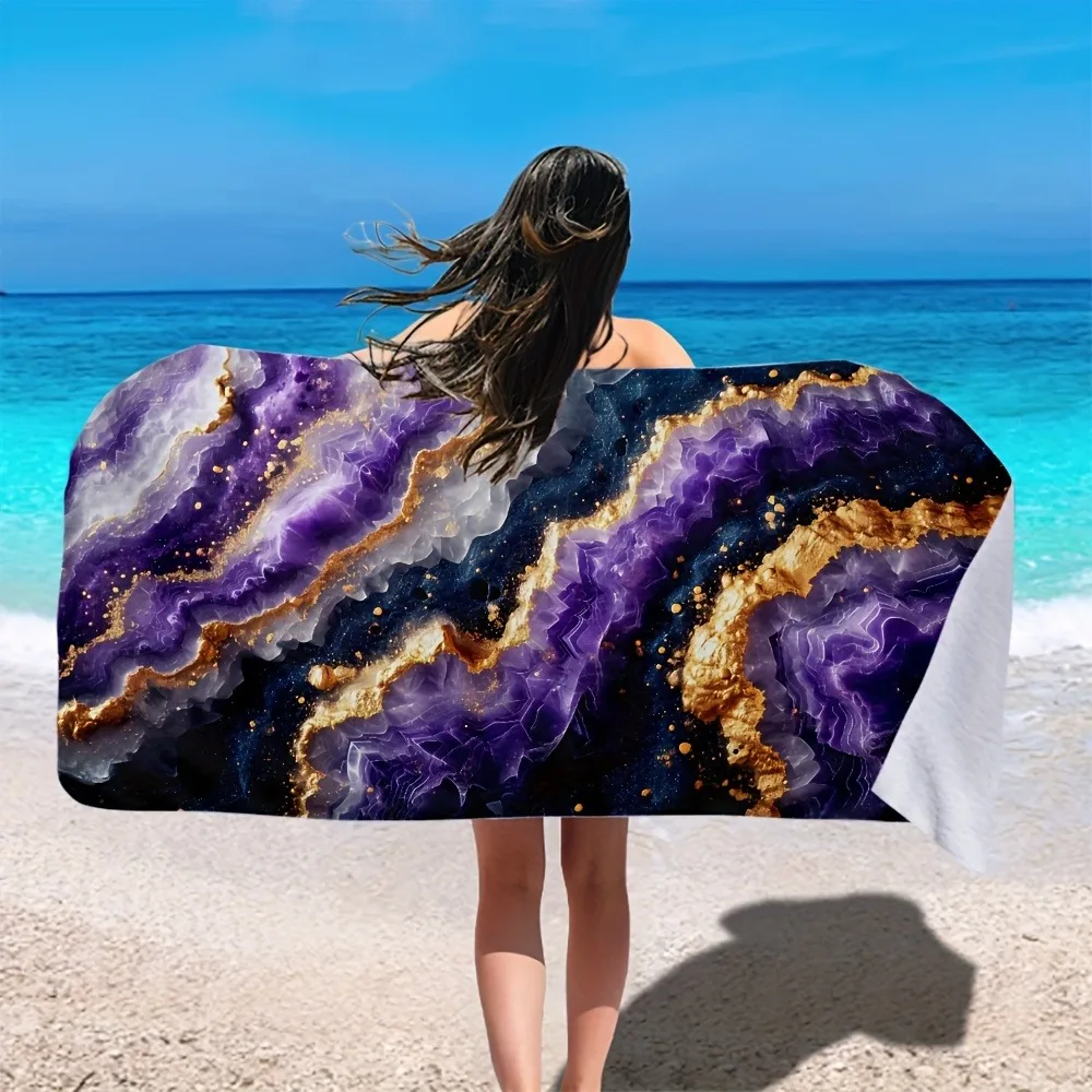 

Amethyst Geode Pattern Beach Towel for Stylish Beachgoers Suitable for towels, bath towels, beach towels