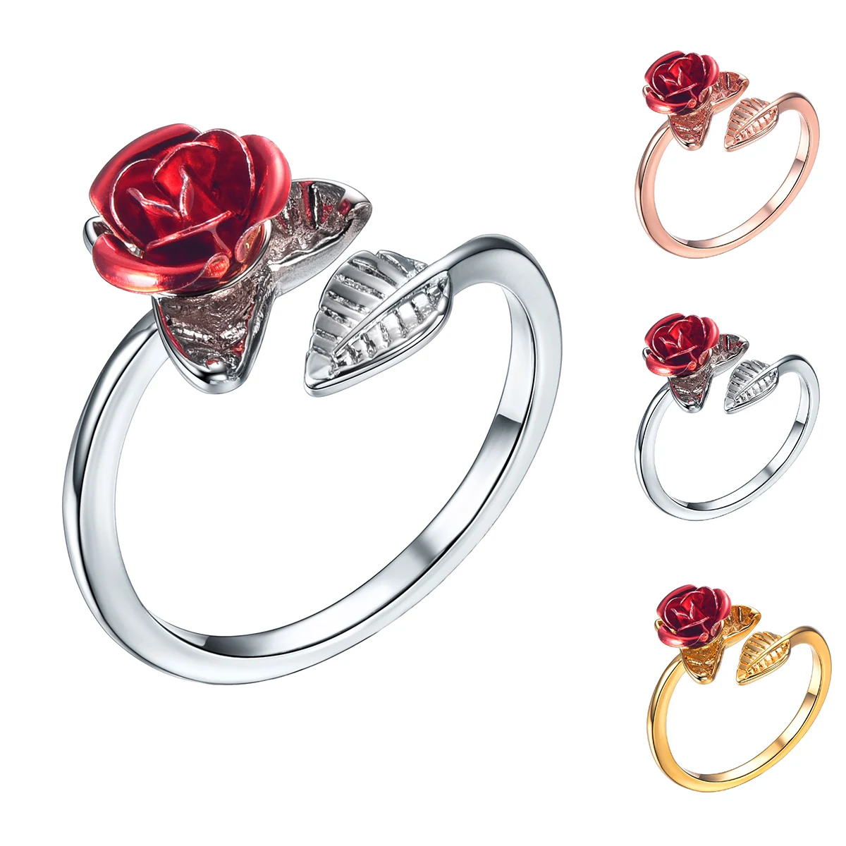 Open Rose Ring Adjustable Size