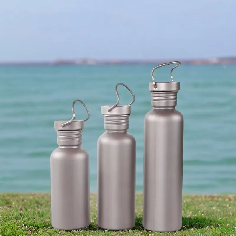 

Бутылка для воды из чистого титана, портативная герметичная спортивная чашка, чайник, велосипедная посуда для напитков для кемпинга, езды на велосипеде, пешего туризма, 500 мл, 750 мл