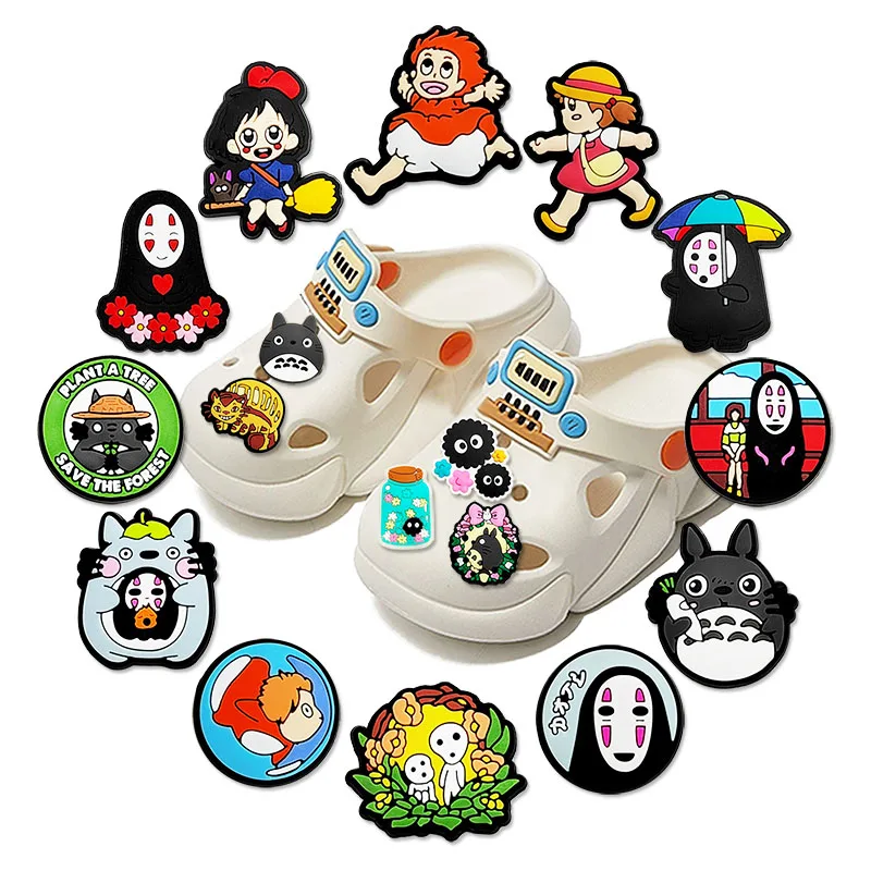 

16-100 шт., японская анимационная обувь Тоторо, очаровательные украшения, украшения из ПВХ, высокое качество, съемная, водонепроницаемая, для подарков на вечеринку