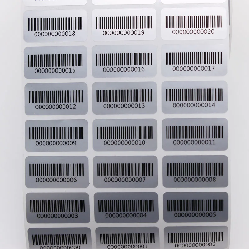 1000pcs Bar code adhesive running number Pipeline Numbers Barcode Inventory Stickers Custom Adhesive paper sticker