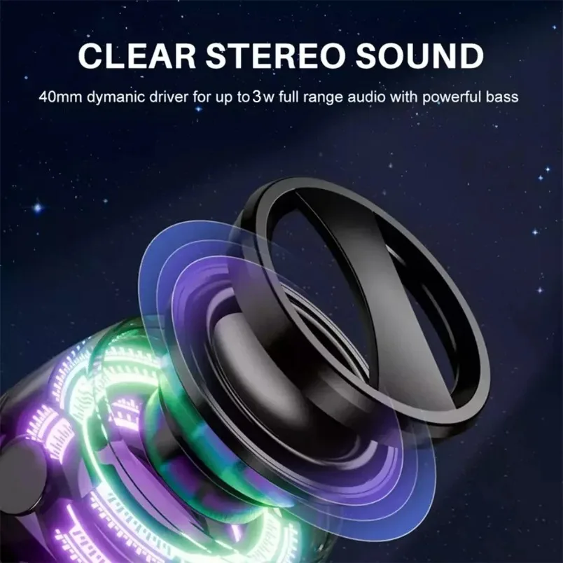 BT 5.3 Mini Tragbarer Bluetooth-Lautsprecher G200 RGB-Farblicht Magnetischer Lautsprecher Kleine Soundbox Telefonhalter Drahtloser Lautsprecher – Detail 11