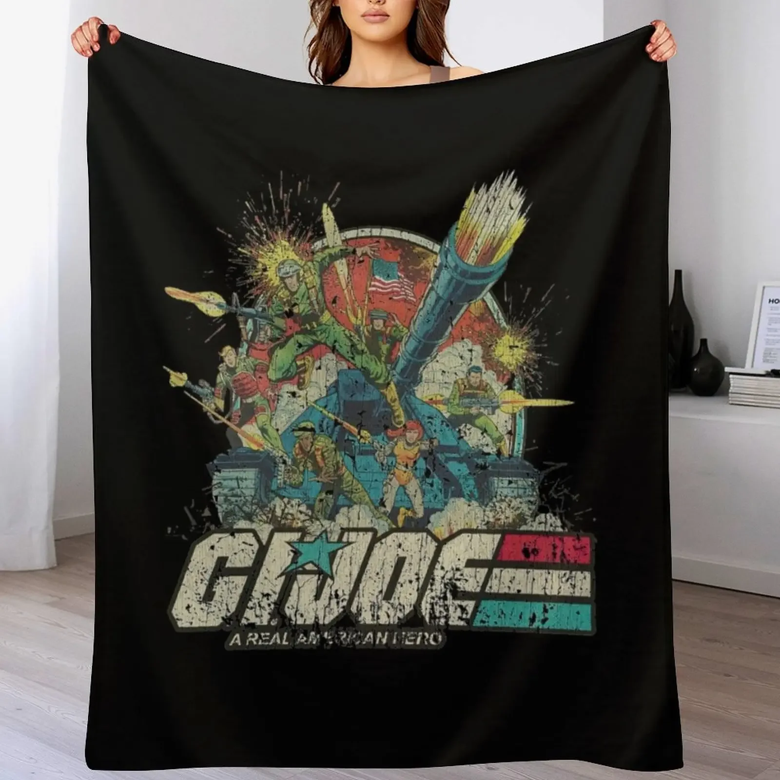 

Gi Joe Real American Heroes Throw Blanket Compact Warm Blanket for Car Road Trip