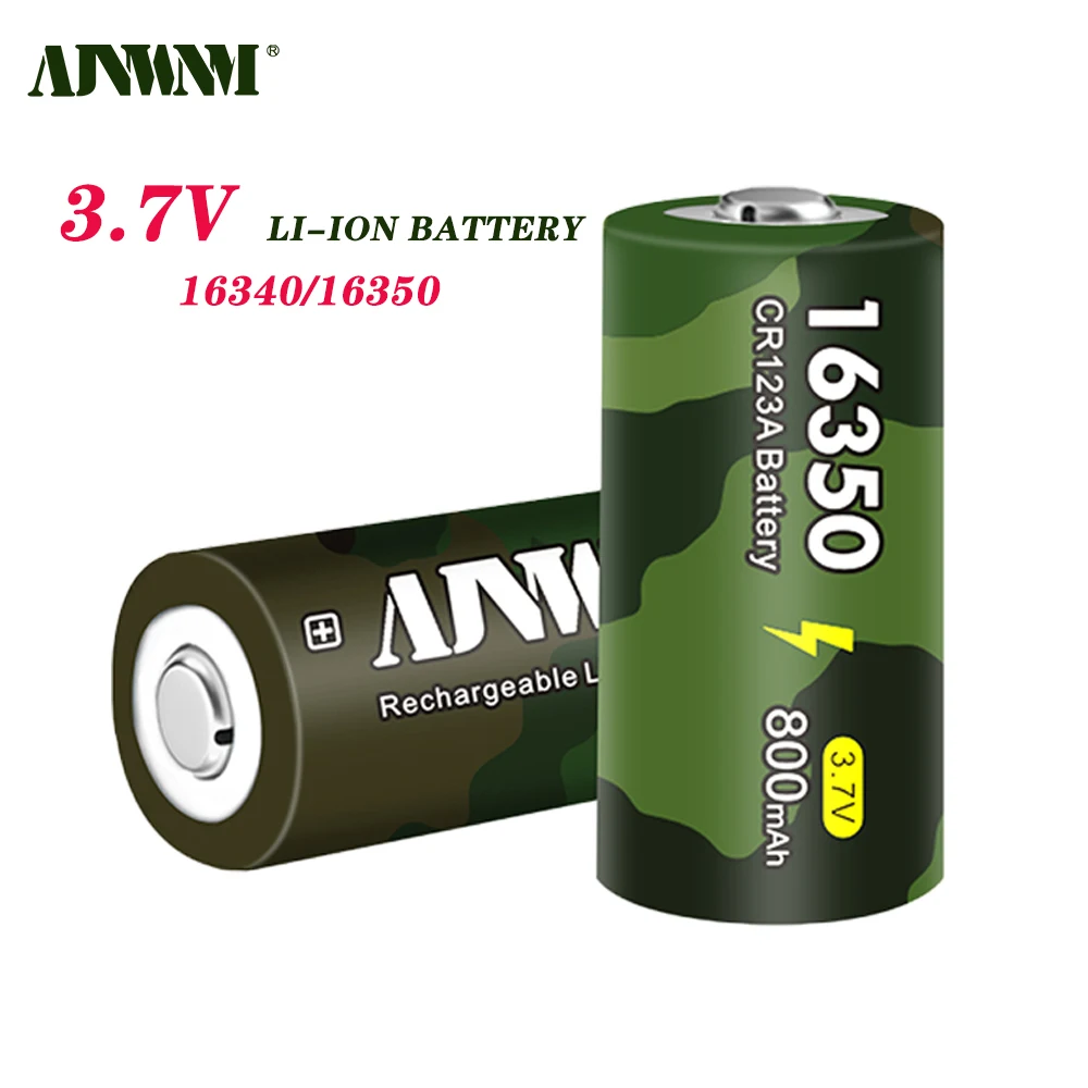 

AJNWMN100 %Original 800mAh 3.7V Li-ion Rechargeable 16340 Batteries CR123A Battery For LED Flashlight 16340 16350 CR123A Battery