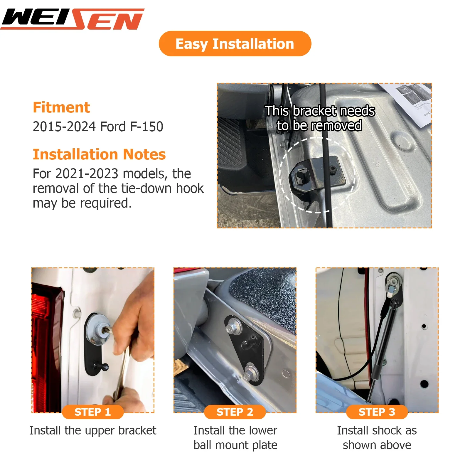 Para 2015-2024 Ford F150 Tech trasero camión asistente de puerta trasera, Kit de asistencia de elevación de puerta trasera de camioneta accesorios de coche