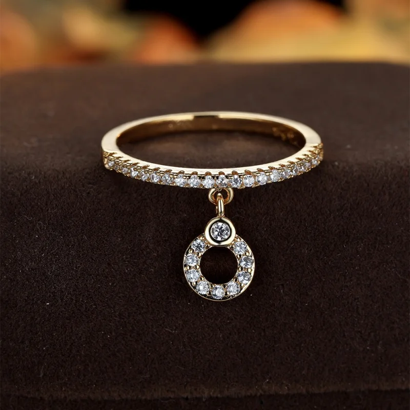 European and American Hollowed Out Circle Pendant Ring, Densely Set with Thin Circles, Dynamic Pendant, Simple Accessory