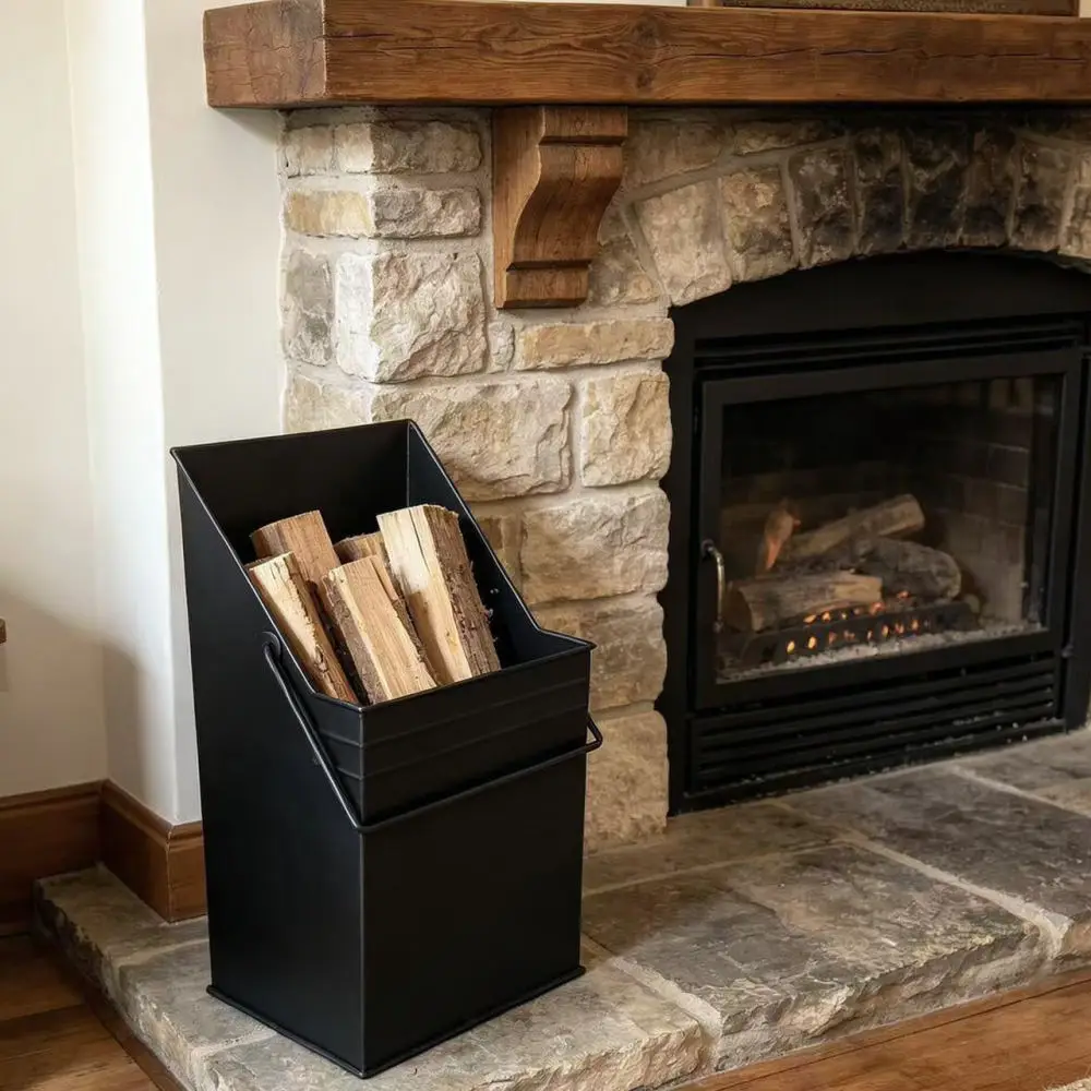 Fireplace Ash Storage Bucket Metal Shovel Kit For Stove Hearth Cleaning Durable Iron Container Indoor Outdoor Tools view 4