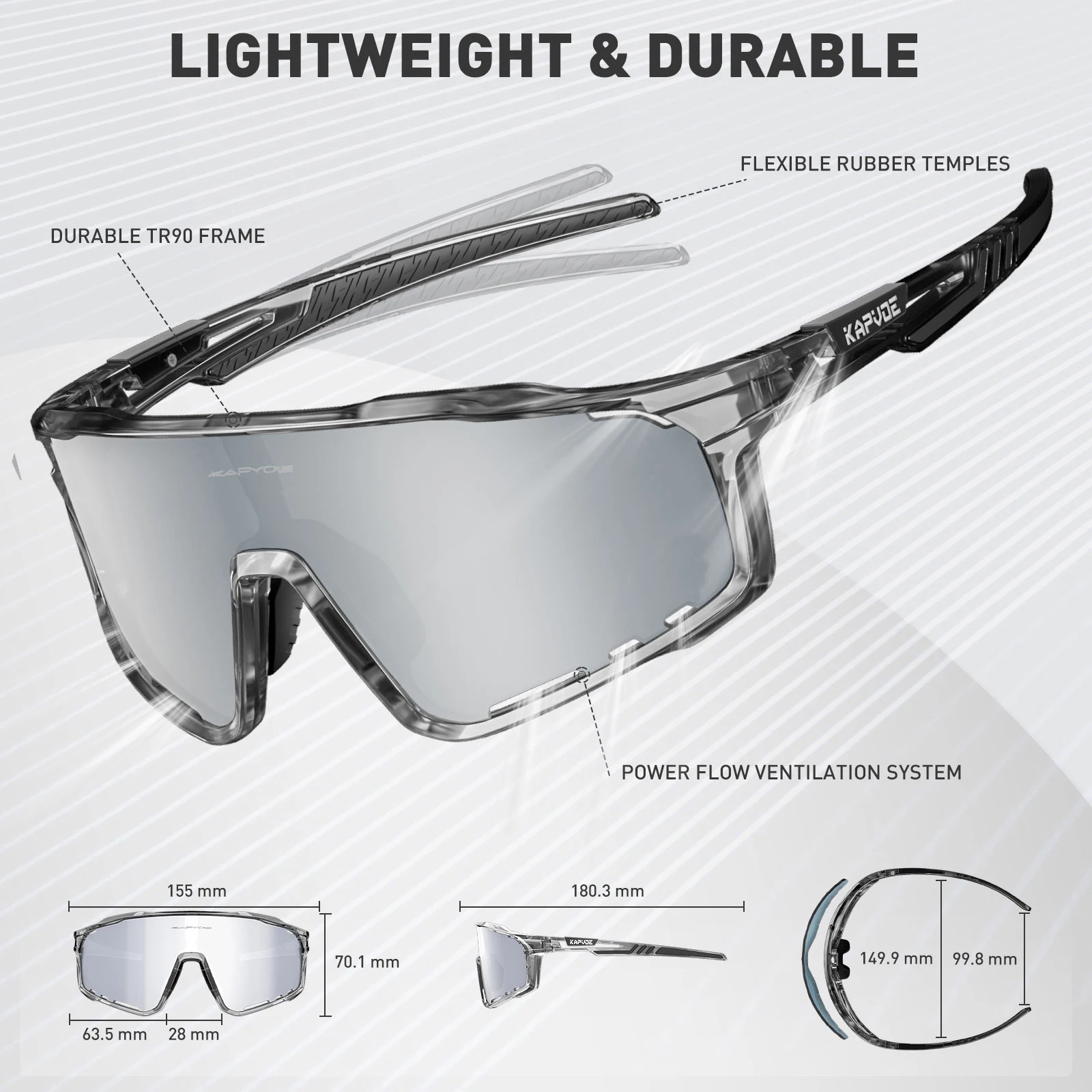 Kapvoe موضة الدراجات نظارات نظارات شمسية رياضية دراجة الرجال النساء الدراجة نظارات نظارات رياضية الجري التنزه القيادة 2025 جديد #6