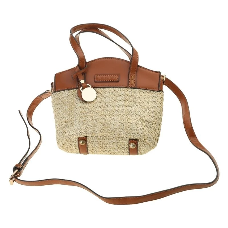 

A3PE Woven Straw Crossbody Bag Vintage Spliced Beach Handbag Bucket Bag for Women