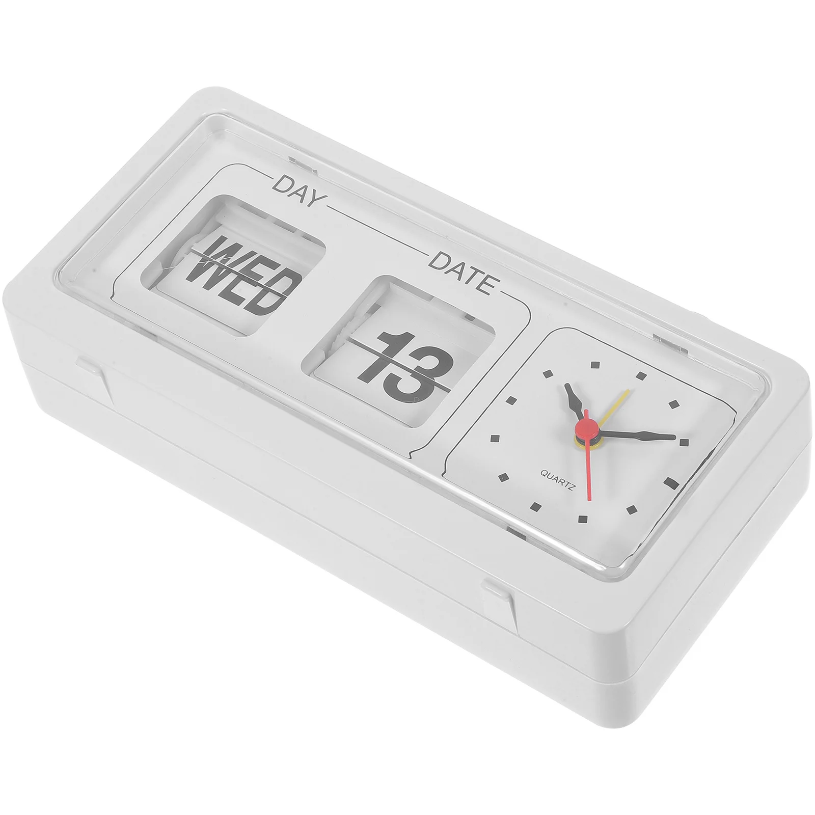 

Home Use Time Clock White Simple Manual Control Date Week Time Display Fashion Alarm Clock for Bedroom Office Kitchen