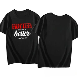 short sleeve Kpop tshirt gapic tees Korean streetwear clothes top hotter than your ex straykids T shirt Cartoon