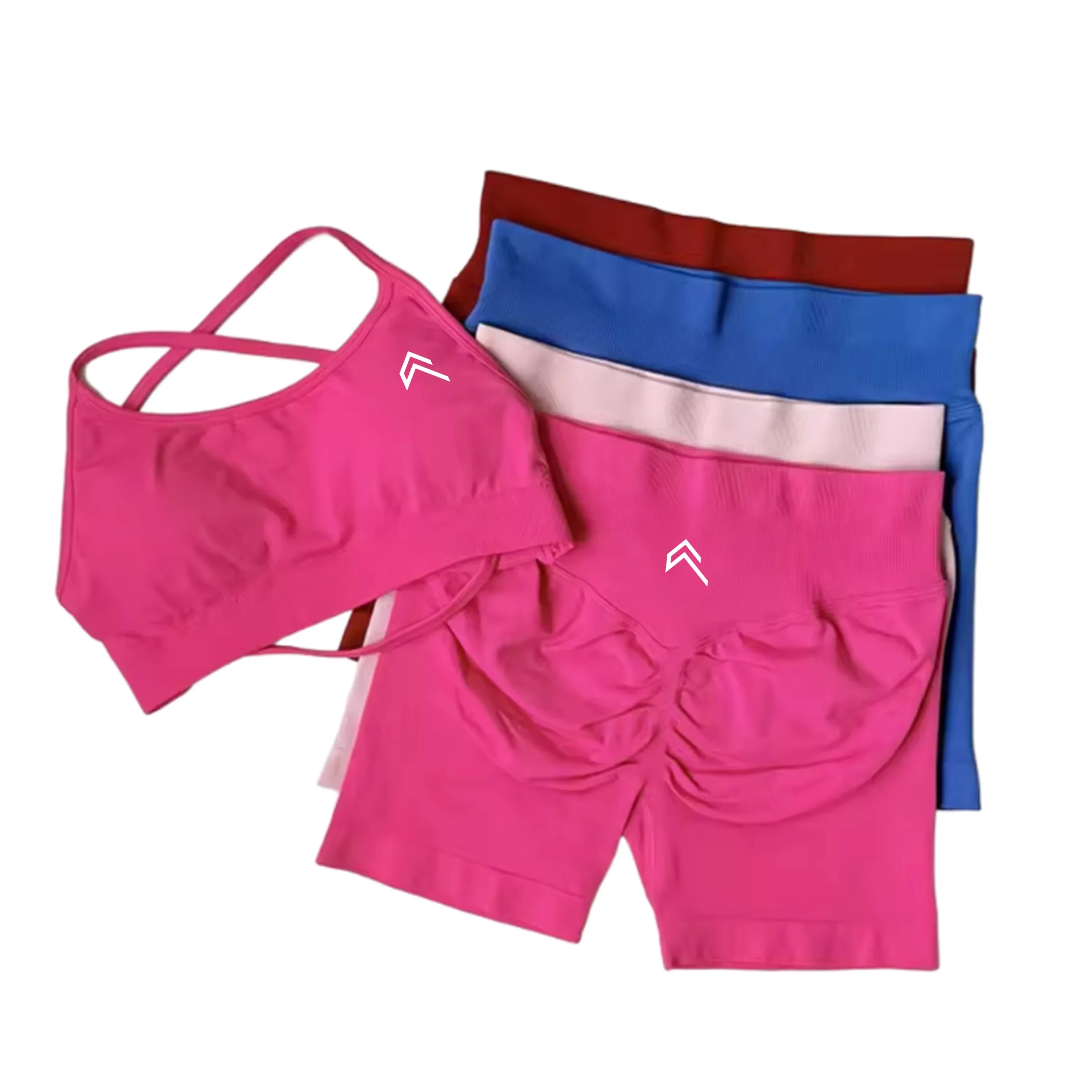 

New Style Women's Seamless Shorts Suit Sexy Backless Bra High Waist Leggings Breathable Tight-fitting Sports Fitness Clothes