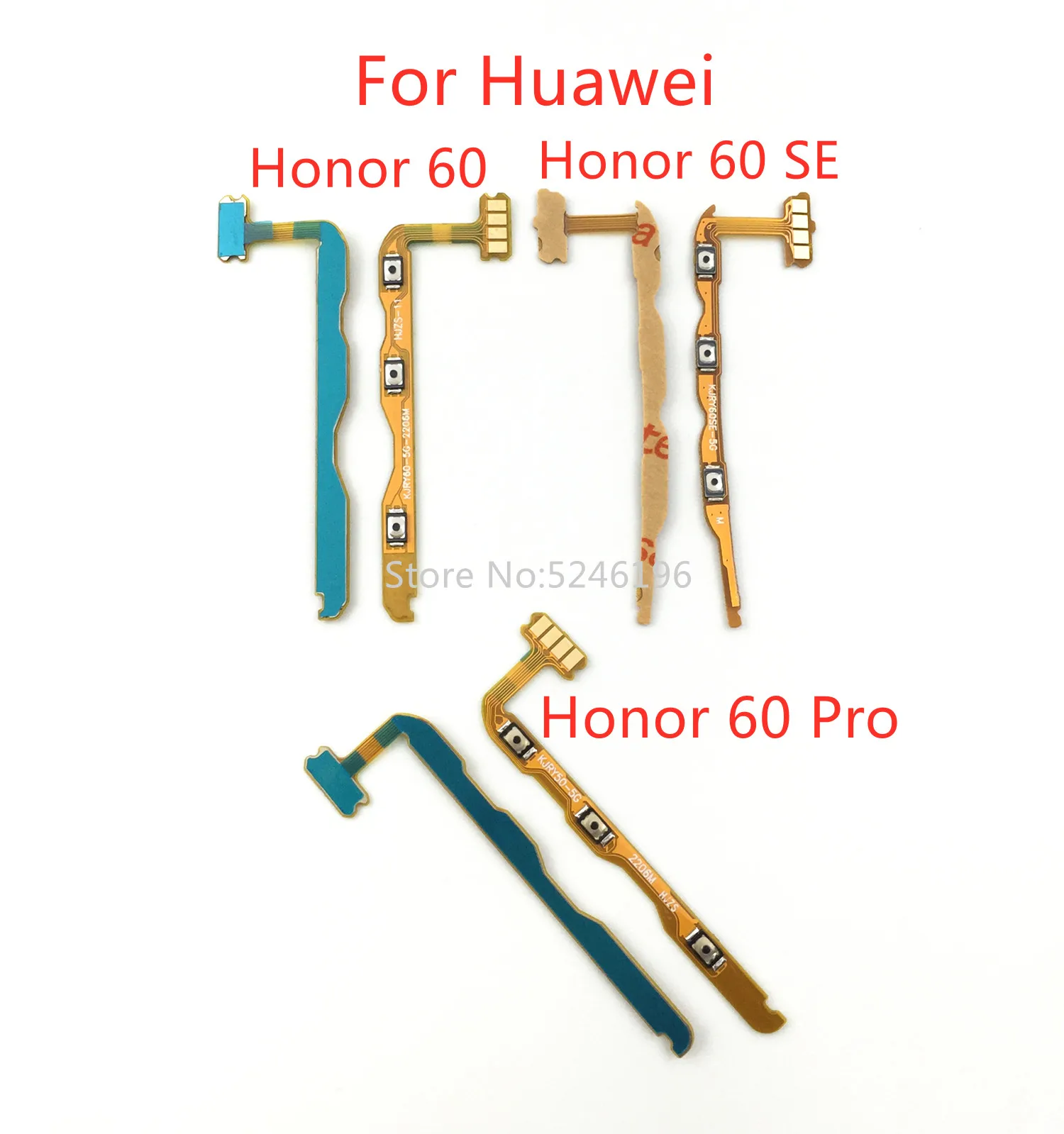 1pcs Power On / Off key Mute Volume Button Ribbon Flex Cable For Huawei Honor 60 Honor 60 Pro Honor 60 SE Replace Part.