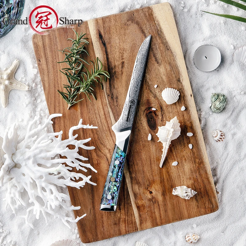 

Профессиональные мясные инструменты Grandsharp, нож для обвалки AUS-10, японский дамасский кухонный нож из нержавеющей стали для шеф-повара, столовые приборы Cook CHEF