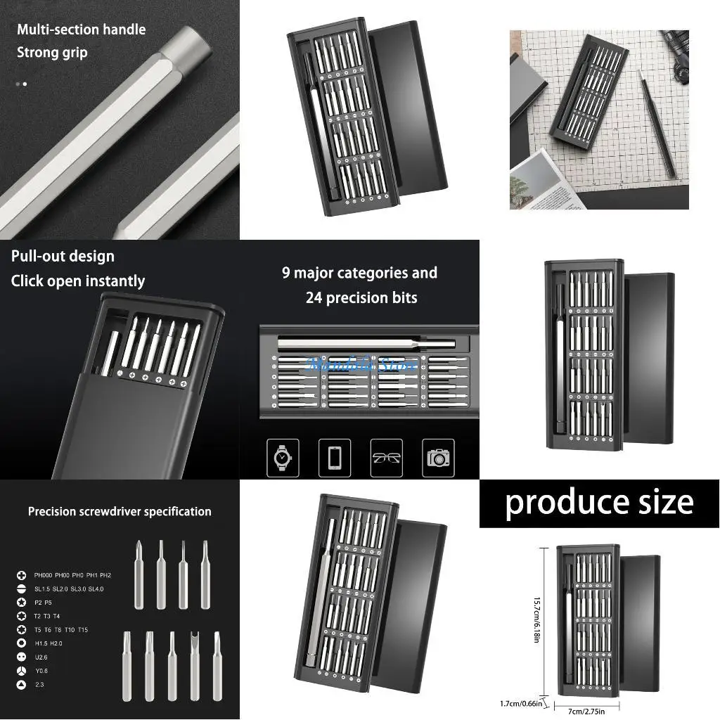 

U2JC 25Piece Precisions Screwdriver Set Repair Tool Electrical Screwdriver Strong Bit Screwdriver