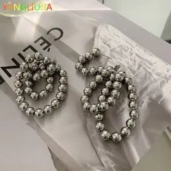 YANGLIUJIA Metal Beads Earrings European And American Style Personality Fashion Long Tassel Earrings Ms Travel Accessories 2022