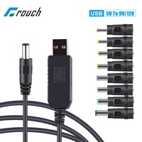 DC 5V to 9V/12V Power Bank To WiFi Cable USB/Type C Power Boost Cable With 8pcs Adapters for Wifi Router Modem Fan Speaker