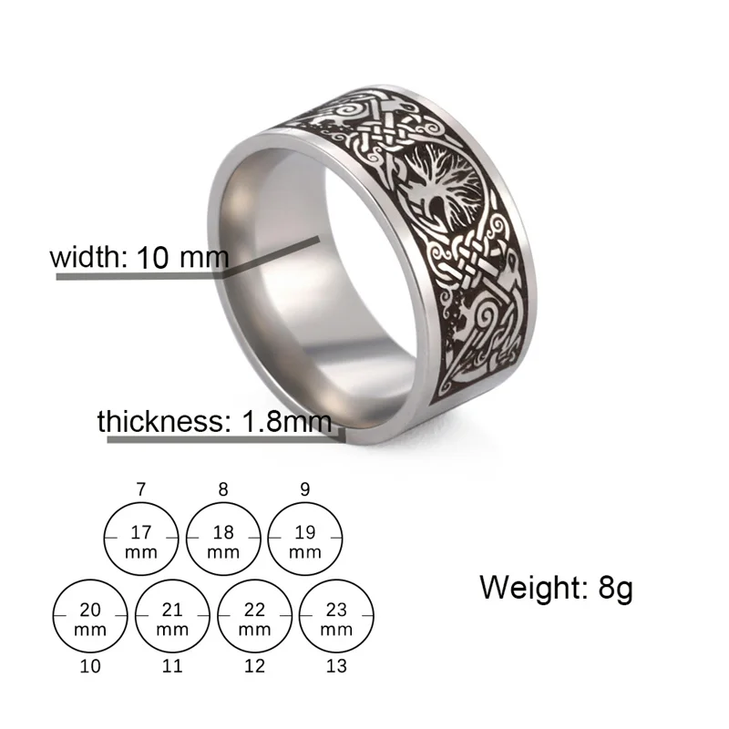 Punk Stainless Steel Rings For Men Women Viking Life of Tree Couple Ring Goth Jewelry Party Birthday Gifts 2023 New Trend