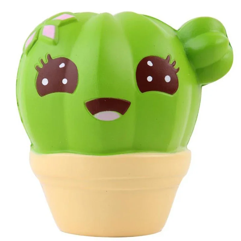 Jumbo Cute Cactus Squishy Simulation Plant Slow Rising Soft Squeeze Toy Cream Scented Stress Relief for Kid Xmas Fun Gift