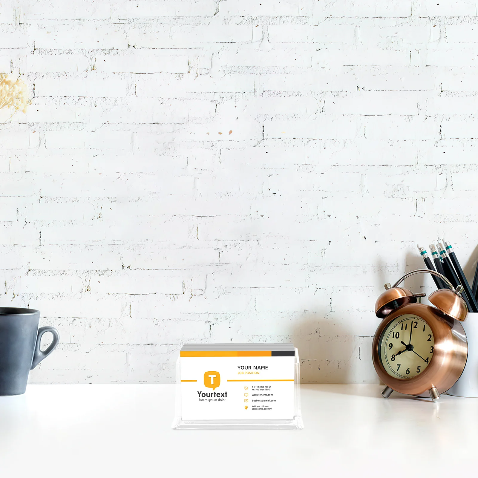 

2Pcs Transparent Business Card Display Stand Acrylic Holder Sturdy Compact Desk Organizer Safe Reliable Office Use