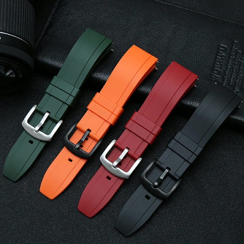 20mm 22mm Silicone Bracelet For Mido Helmsman Watch Strap M005 Omega Hippocampus 600 Tissot Speedo Rubber Sport Watchband Orange