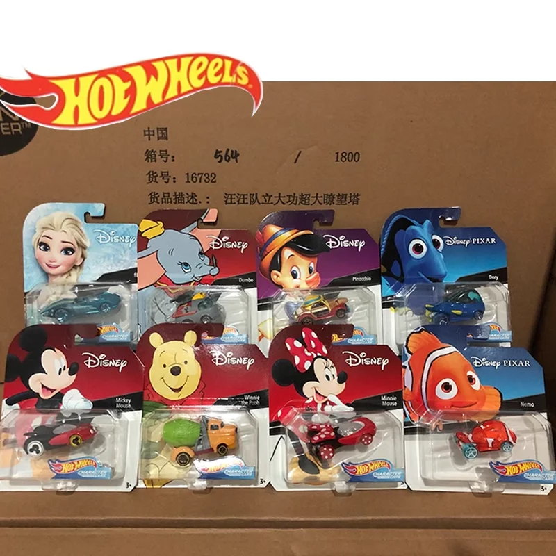 Mattel Hot Wheels Disney Series 1/64 Pluto Anna Olaf Pumbaa Wall Эльза, Белль Baymax коллекционные автомобили