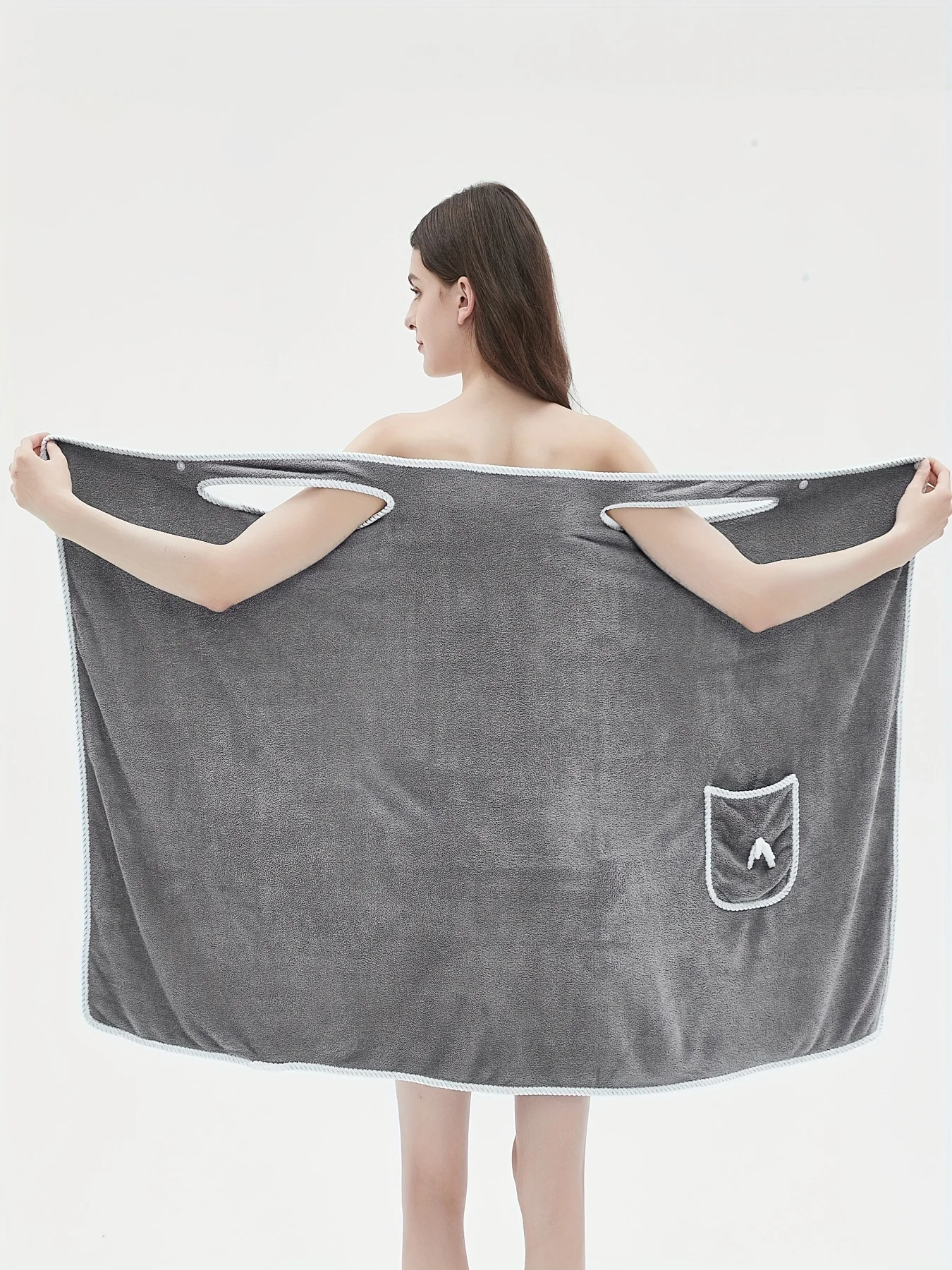 

Мягкое и впитывающее банное полотенце на одно плечо с карманом — регулируемый, быстросохнущий, микроэластичный халат для душа для женщин, Ma