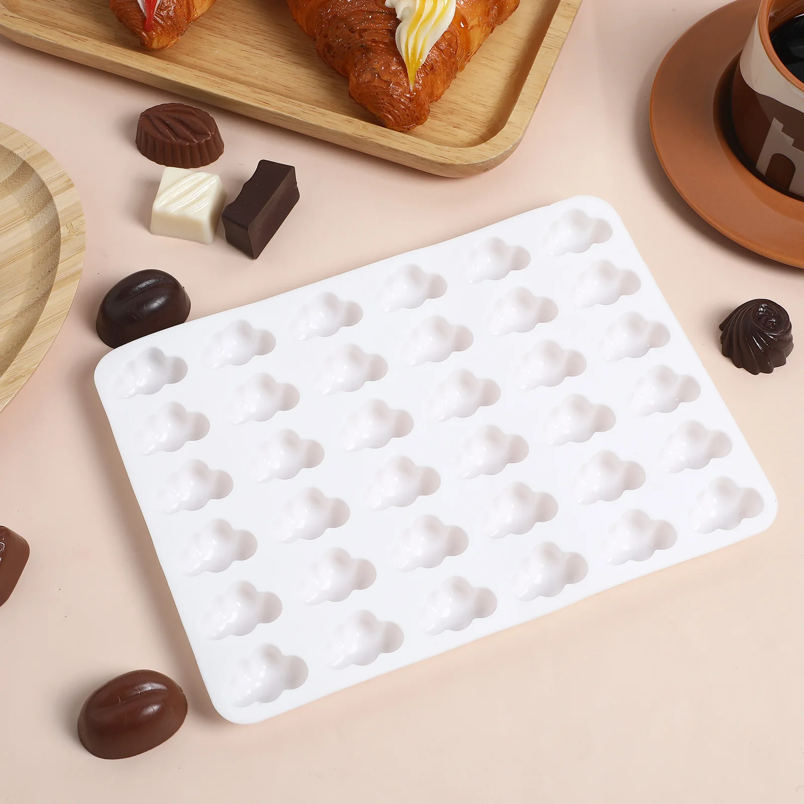 Molde de silicona para Chocolate con forma de nube, molde multifunción para dulces de cocina, horno seguro reutilizable, apto para microondas, encantador accesorio de gelatina