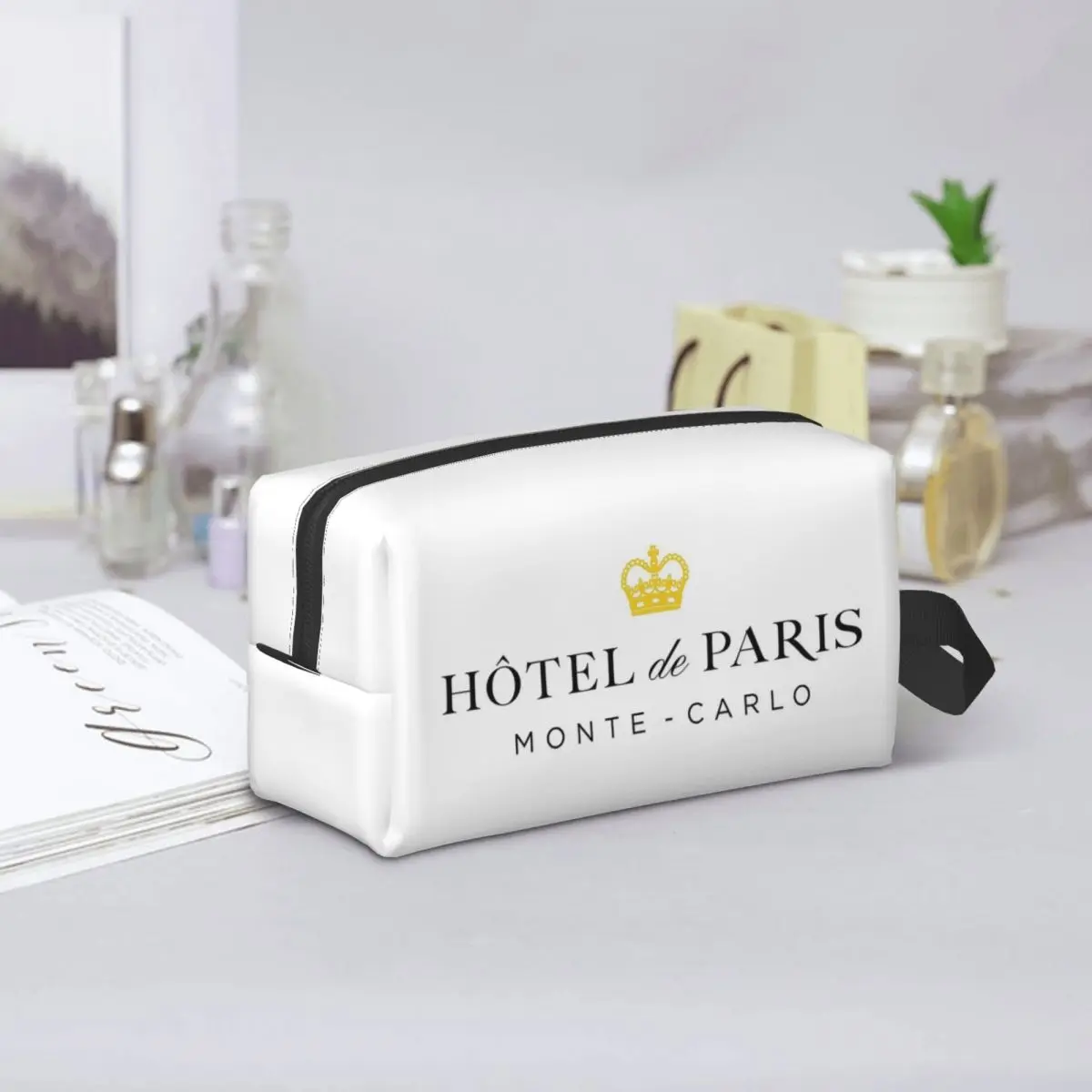 Hotel De Paris Monte Carlo Makeup Bag Cosmetic Organizer Storage Dopp Kit Toiletry Cosmetic Bag for Women Beauty Travel