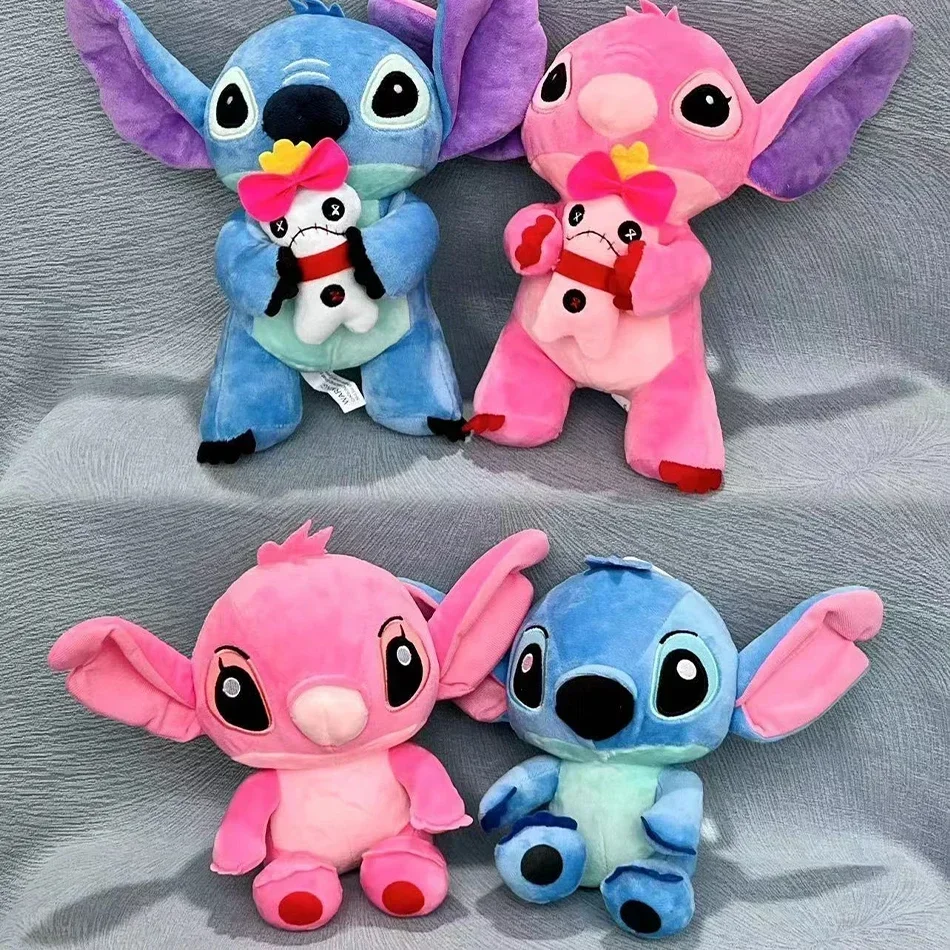 5PCS 15Style 12-30cm Angel Stitch Disney Plush Keychains Cute Cartoon Toys Dolls Plush Decoration Birthday Gifts For Kid Fan