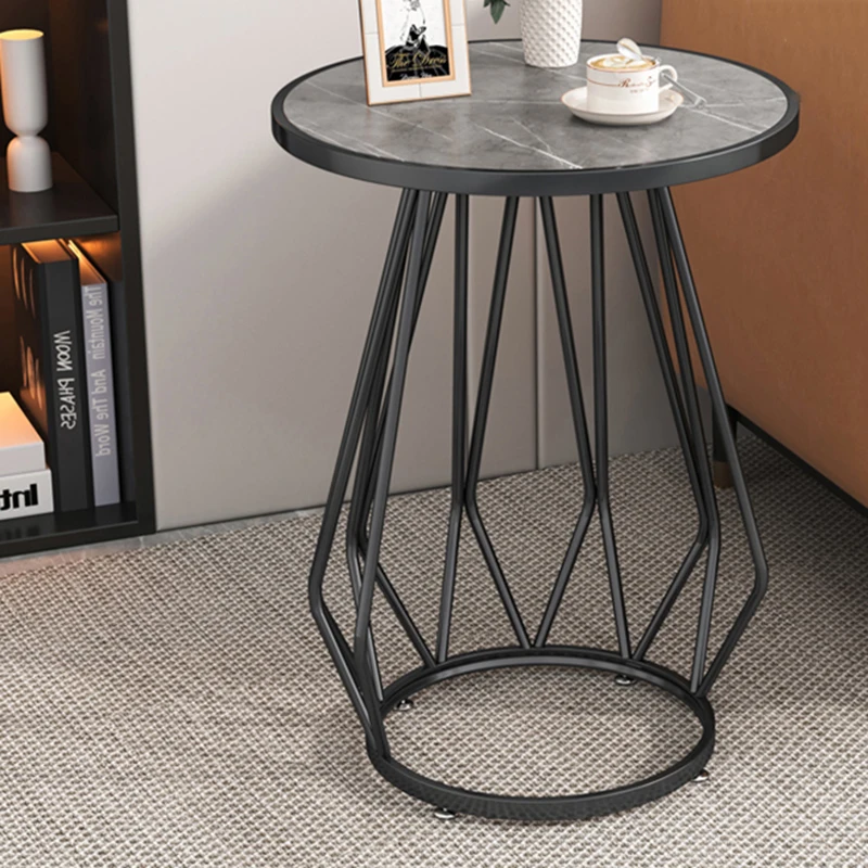 Modern Small Round Coffee Tables Decoration Living Room Minimalist Mobile Coffee Table with Storage Household Items